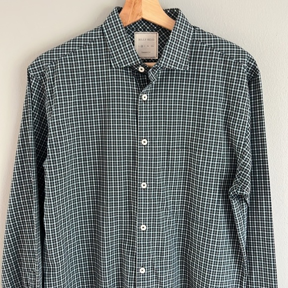Billy Reid Gingham Style Plaid Cotton Button Down Shirt Medium - Picture 4 of 10